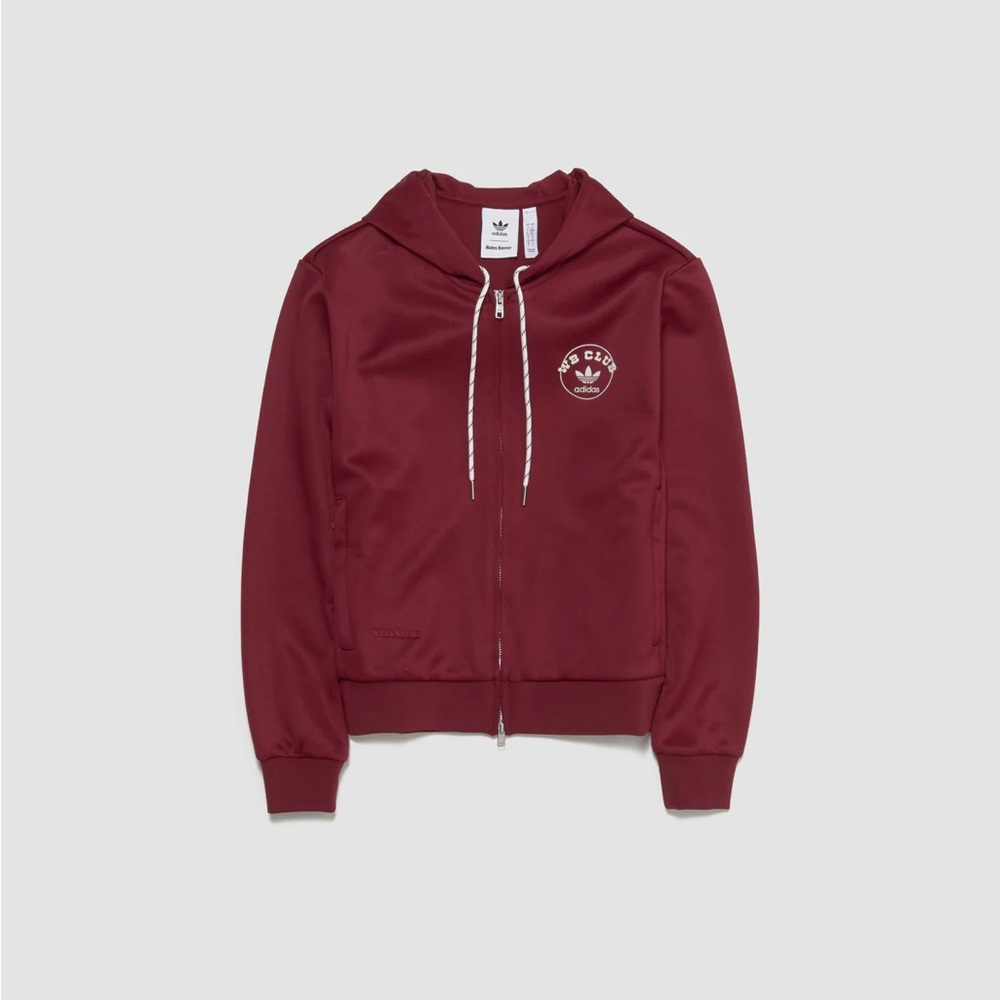 adidas x Wales Bonner Track Zip Hoodie in Burgundy JM8298